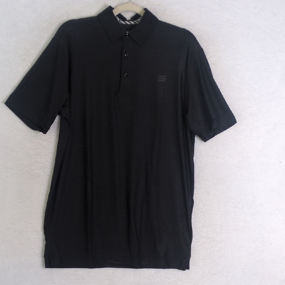 Three Sixty Six Men's Black Performance‎ Golf Active Polo Size S
